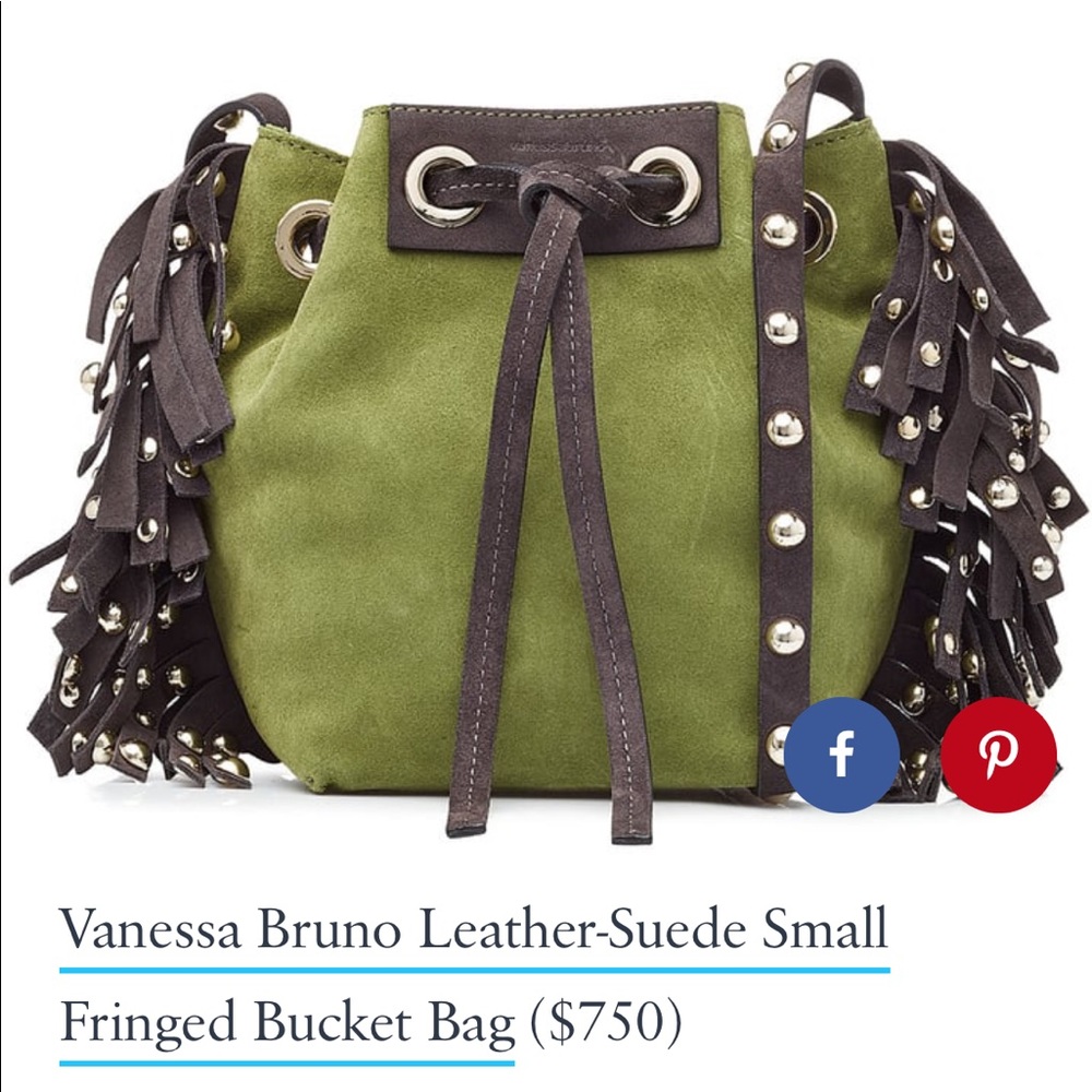 Vanessa Bruno Charlie green suede bucket bag NWTS
